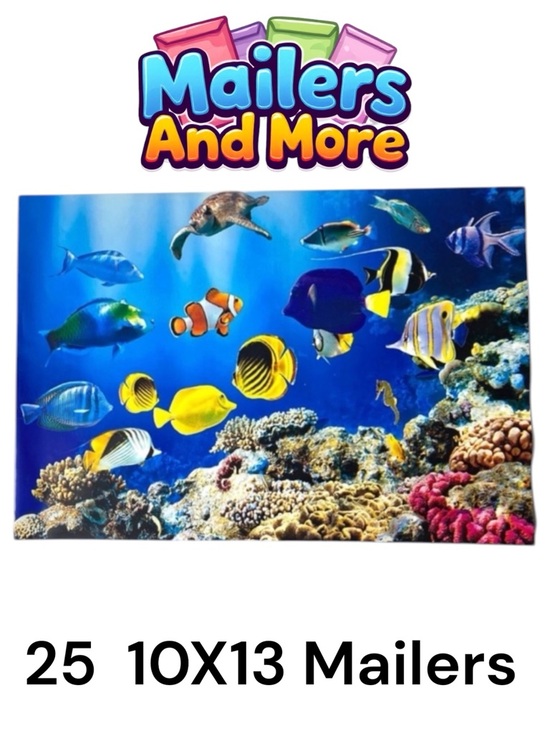 Mailers And More Other - 25 10X13 Poly Mailers Ocean Coral Reef With Fish, Turtle, Seahorse PRICE IS FIRM